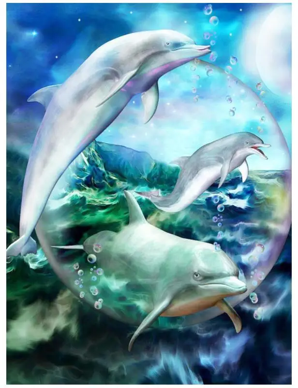 Животные Алмазная картина киты пейзаж горный хрусталь Вышивка Сделай Сам