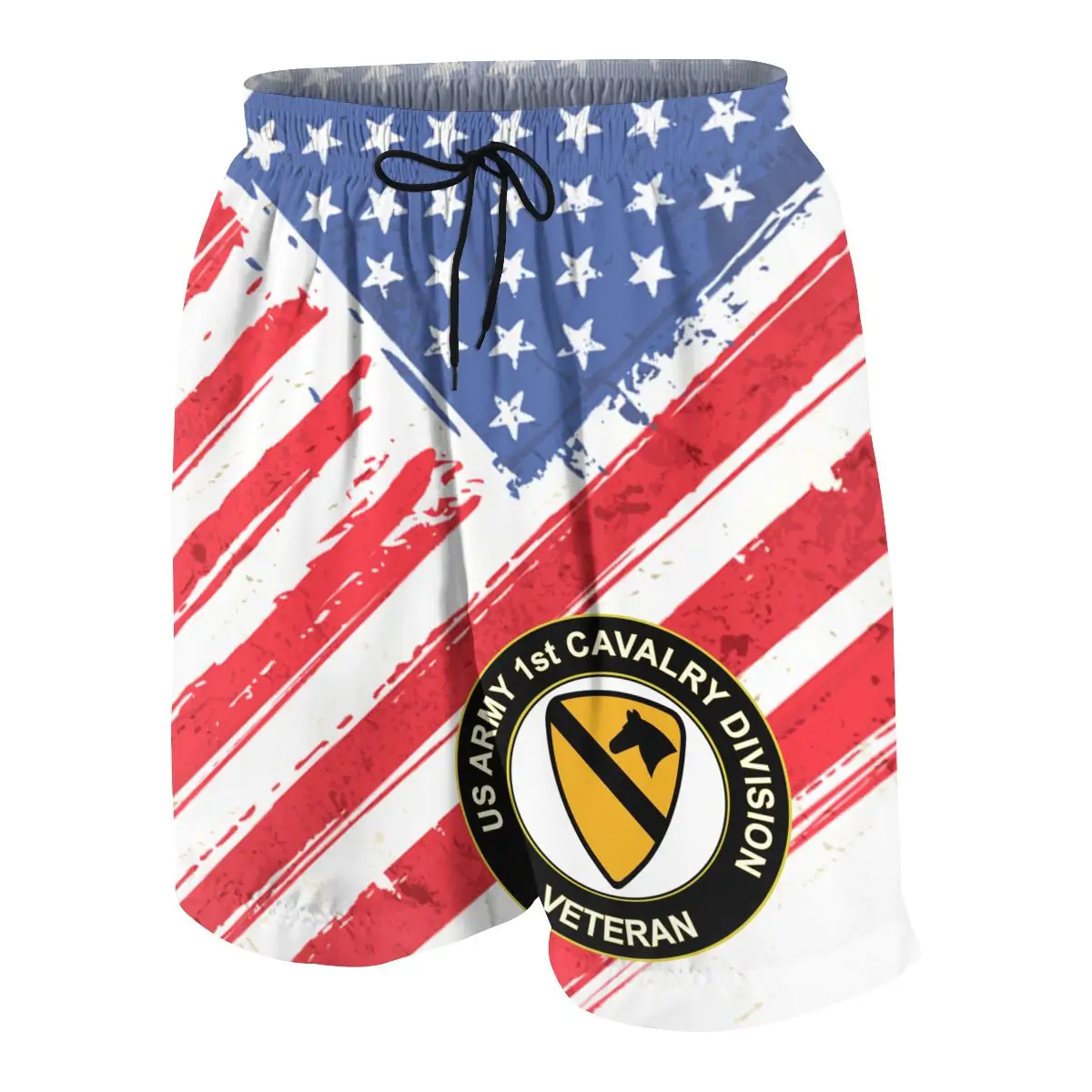 

US Army Veteran 1st Cavalry Division Teenagers Fitness Loose Shorts Bodybuilding Joggers Quick-dry Cool Beach Sweatpants