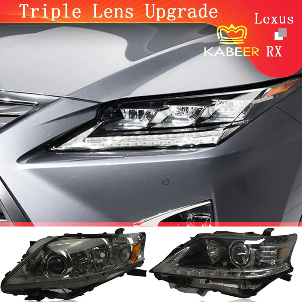 

Modified RX LED Headlight For Lexus RX270 RX300 RX350 RX450h 2010 2013 upgrade to Triple Beams LED car front headlamp