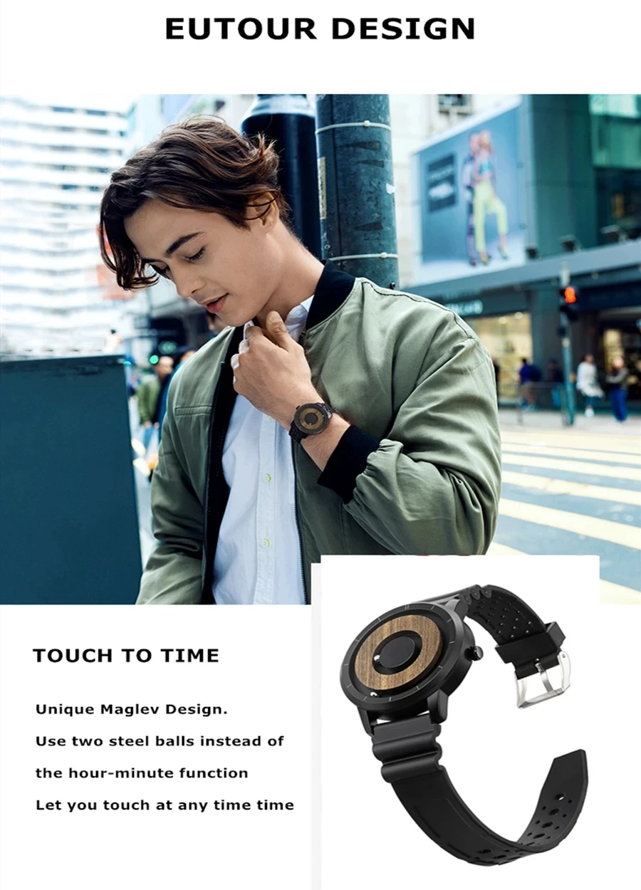 

Eutour Magnetic Ball Wrist Watch Men Leather Strap Mens Wristwatch Fashion Waterproof Quartz Watches Male Clock Dropshipping Usa