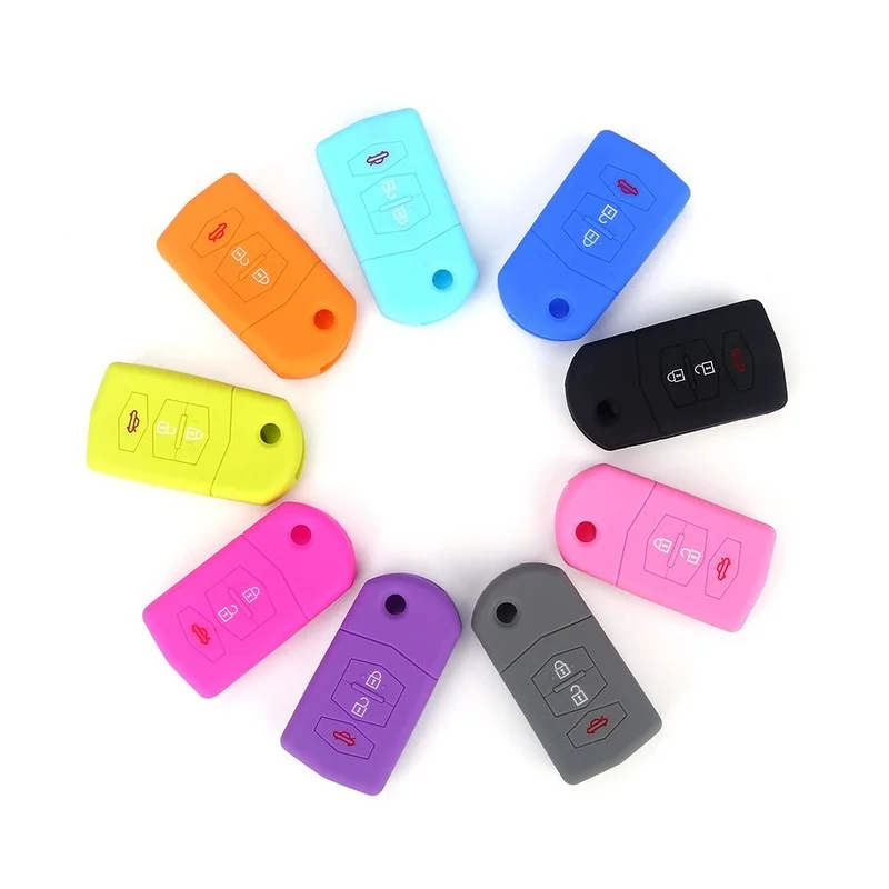 Силиконовый чехол для ключа брелока с 3 кнопками подходит Mazda 2 Demio 5 6 M5 CX7 CX9 RX8 MX5