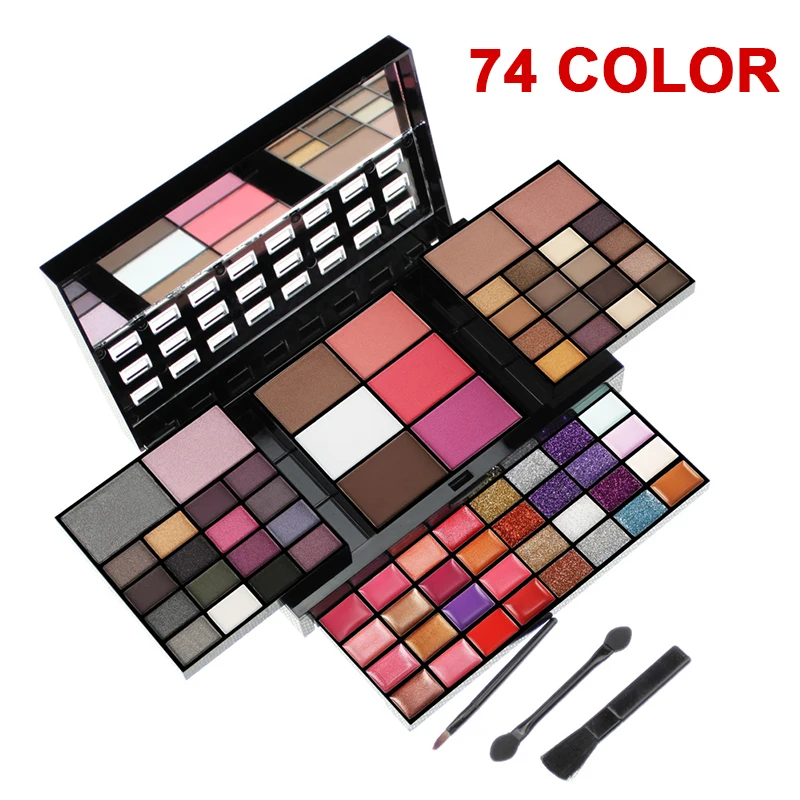 

74 Color Beginner Makeup Set Box Makeup Kits Combination Kit Eyeshadow Lipstick Lip Gloss Kits Blush Foundation Makeup for Women