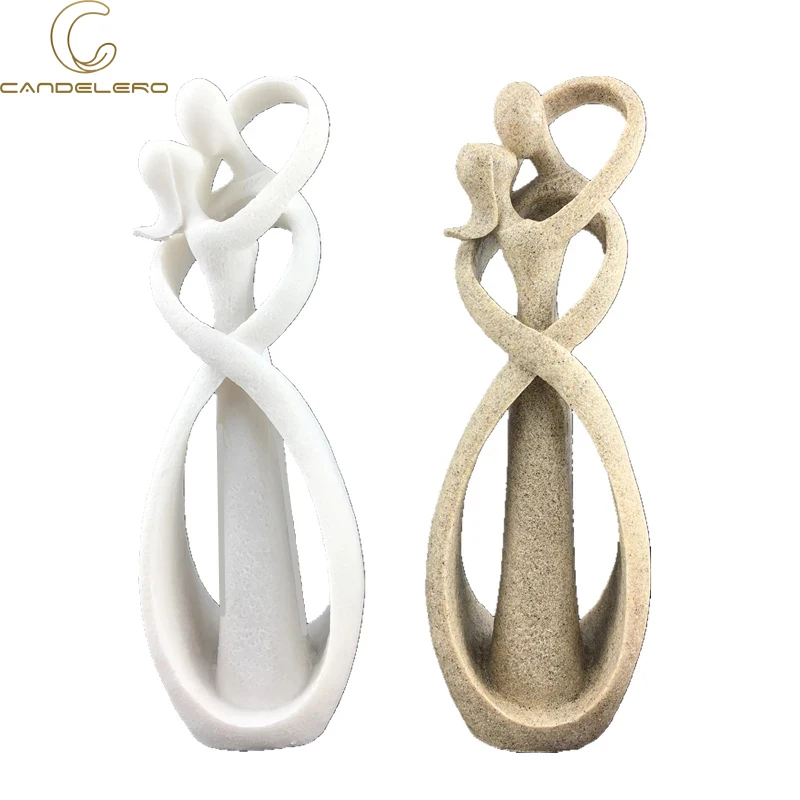 

Figurines Ornaments desk decoration 23cm Sandstone Kissing Lover Statuettes Wedding Statue Decoration Anniversary Souvenirs room