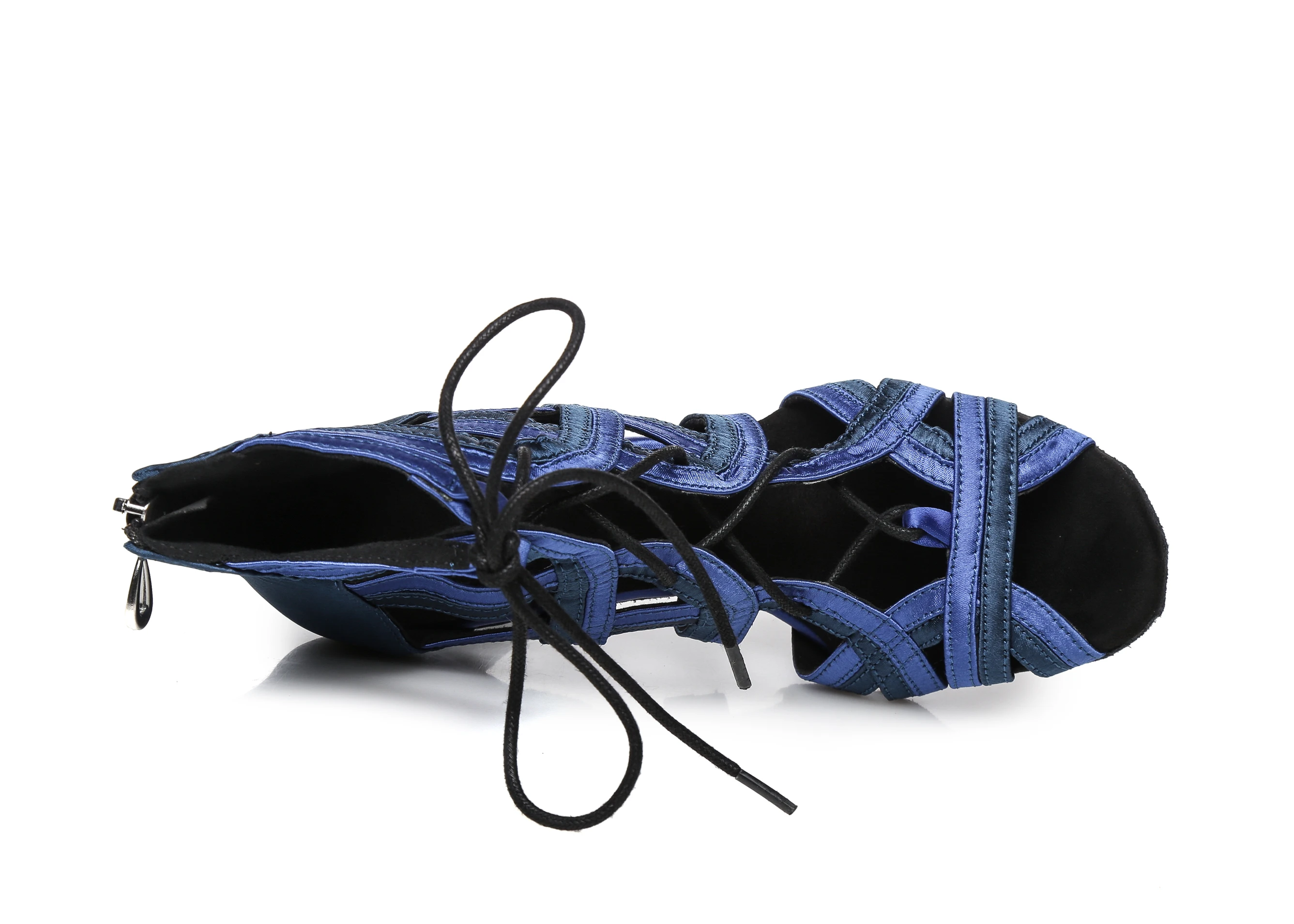 DKZSYIM/Женская обувь для латинских танцев Синие модные пикантные ботинки с