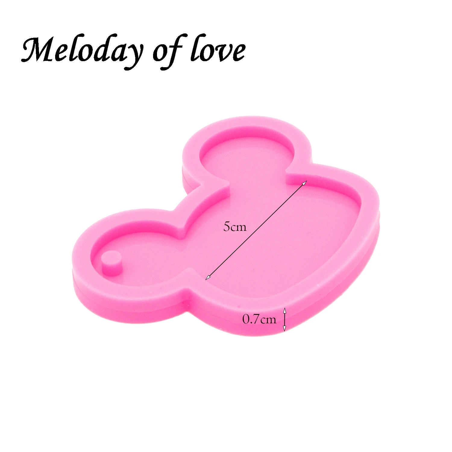 Блестящая Глянцевая форма головы Мыши DIY полимерная глина брелок силиконовая для