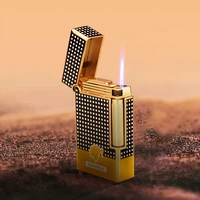 cohiba portable cigar lighter torch lighter jet blue flame bottom with cigar perforated cigar accessories gift box smoking tool