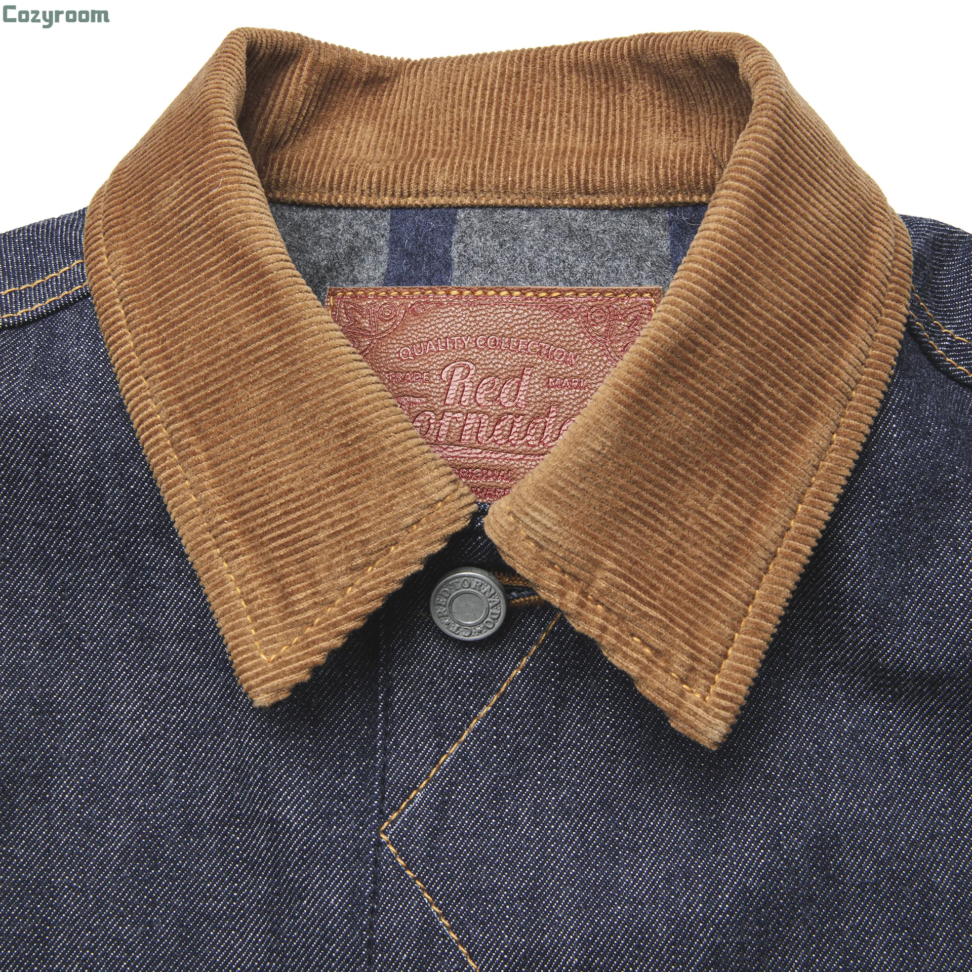 

RTLEE-0003 Read Description! Big Size 14oz High Quality Cotton Denim Jacket Casual Stylish Raw Unwashed Coat