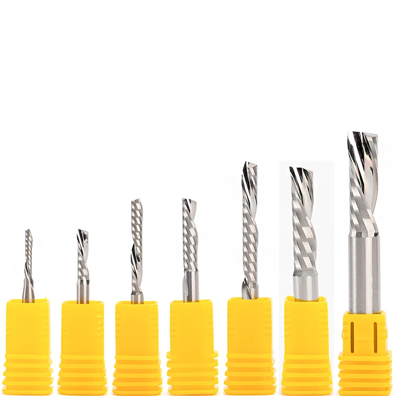 2pc 6mm AAA Left Spiral milling cutter down cut one Flute router bit CNC end mill carbide CEL 22mm 25mm 32mm 42mm | Инструменты