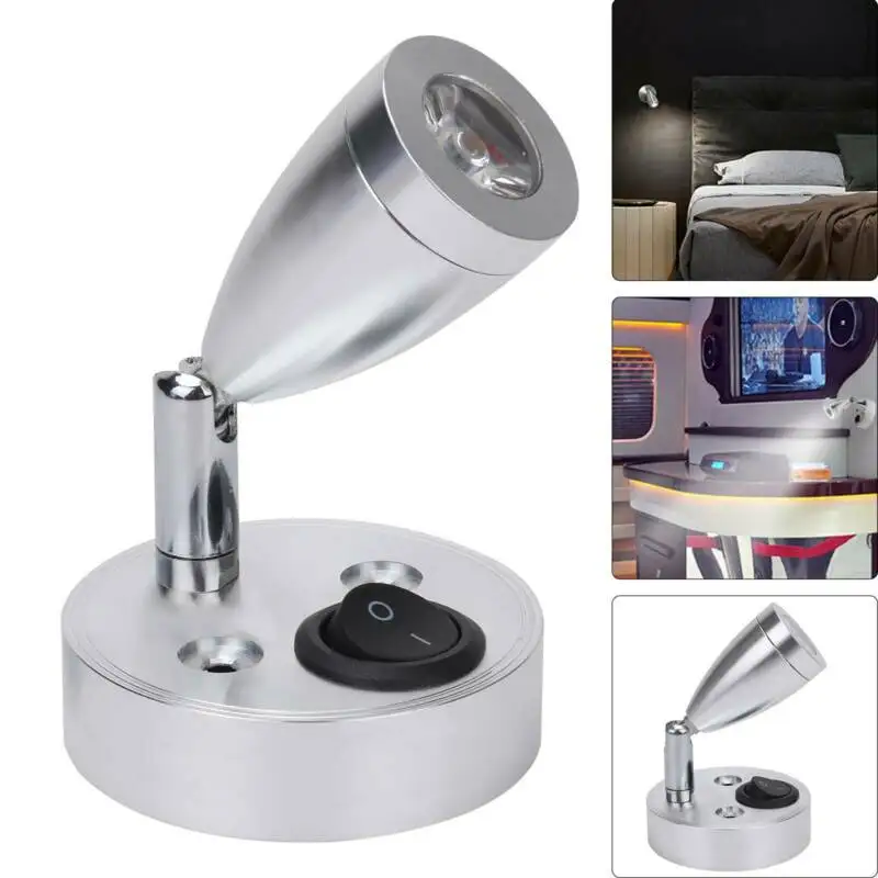 

DC 12V Spot Light RV Bedside Lamp Caravan Boat Trailer Campervan Motorhome Interior LED Reading Lamp 1W 3W 3000K/6000K White