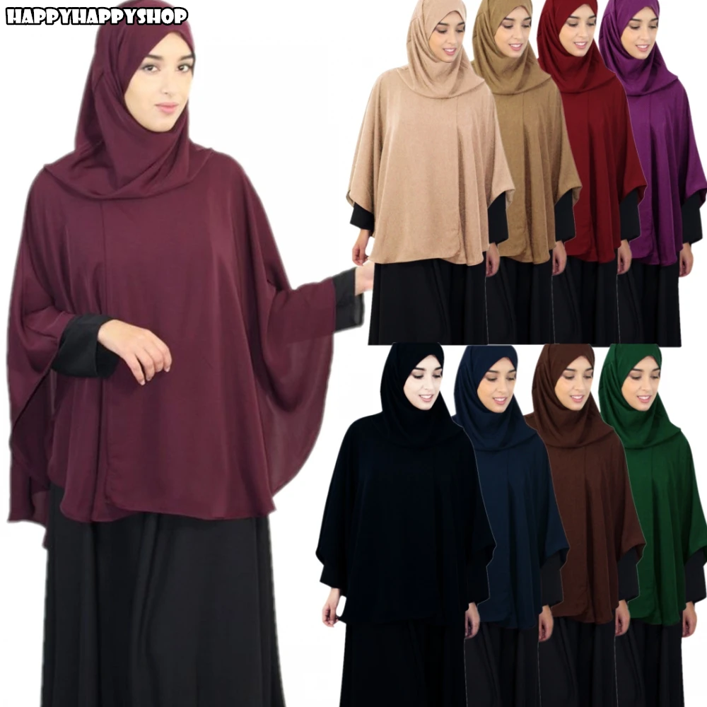 Muslim Women Prayer Long Scarf Hijab Jilbab Islamic Large Overhead Clothes M-XL 