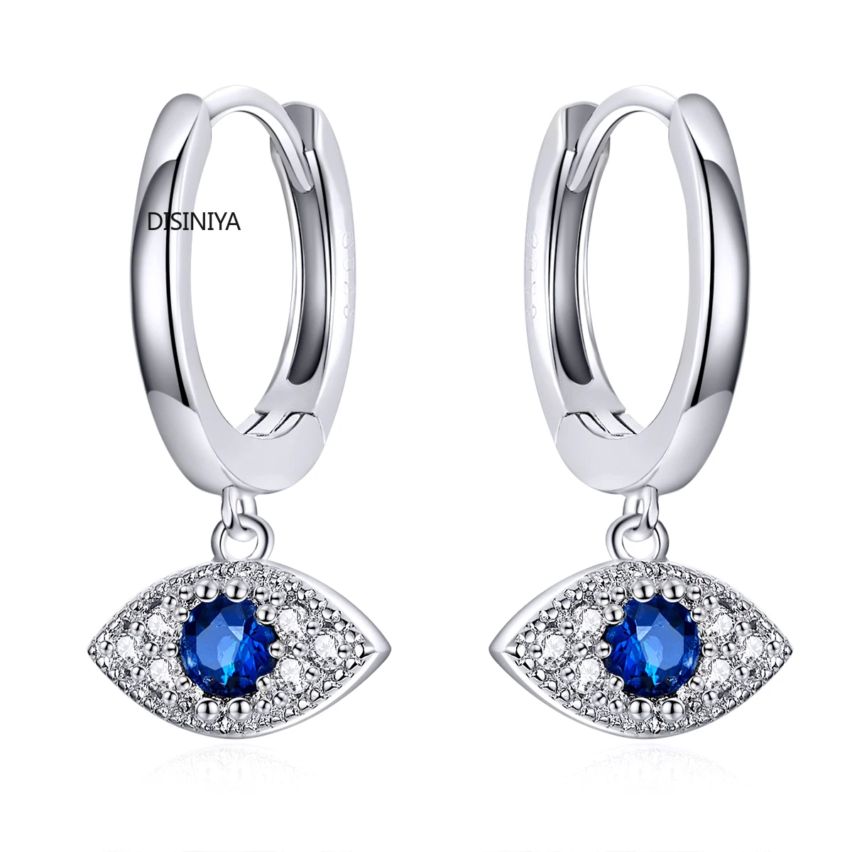 

DISINIYA Silver 925 jewelry blue eye drop earrings suitable for women's wedding fashion jewelry birthday gift EBSE31274