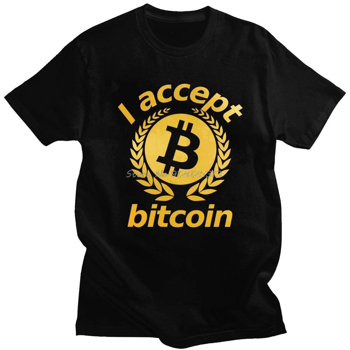 

Funny I Accept Bitcoin T Shirt Men Short Sleeved BTC T-shirt Cryptocurrency Crypto Blockchain Tshirt Pure Cotton Tee Tops