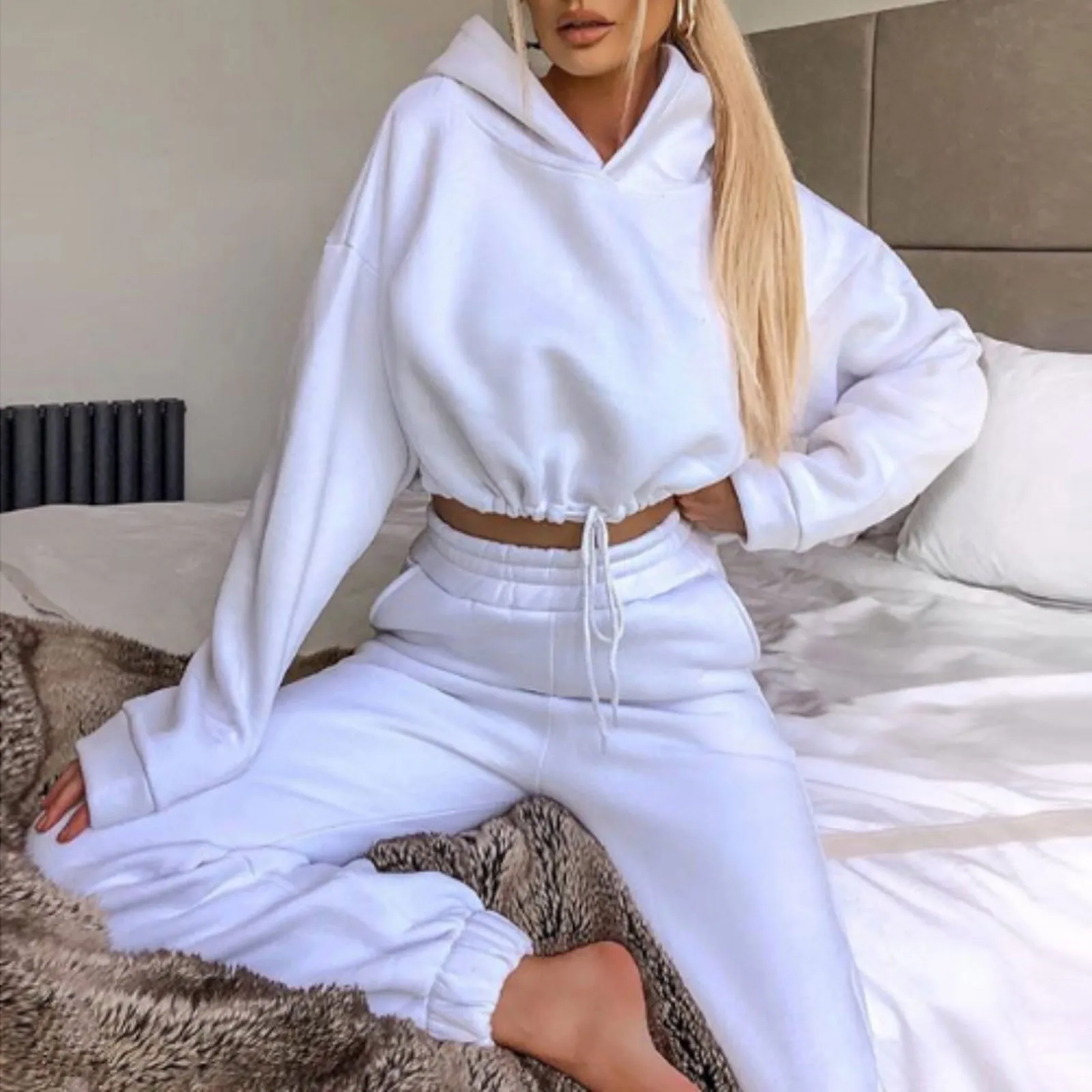 Женский спортивный комплект из двух предметов повседневная одежда осенняя для