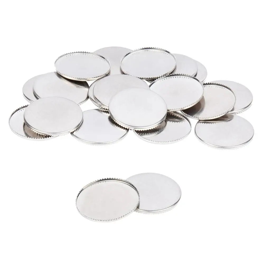 

50Pcs Stainless Steel Milled Edge Bezel Cabochon Settings Flat Round Blank Cameo Base Tray: 25mm For DIY Jewelry Making 26x2.3mm