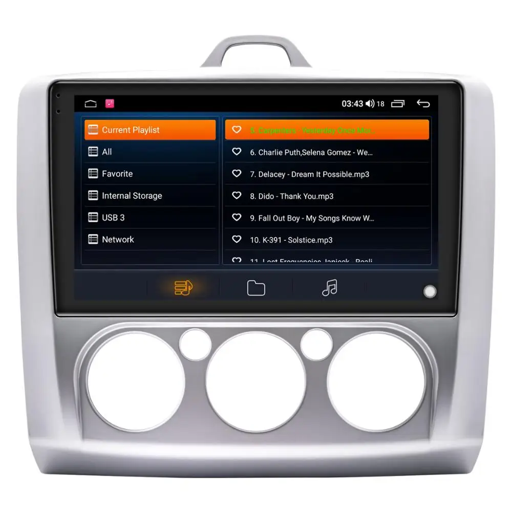 저렴한 차량용 라디오 스테레오 헤드 유닛, 안드로이드 10, 스크린 1 딘 멀티미디어 플레이어 블루투스 무선 카플레이 포드 포커스 2005 2011