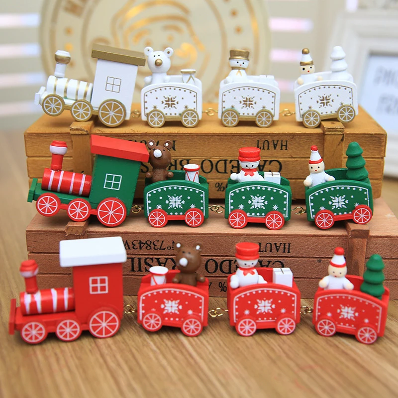 

Painted Christmas Train Newborn Photography Props Baby Accessories New Year's Decor Christmas Toys Baby Photography Accessories