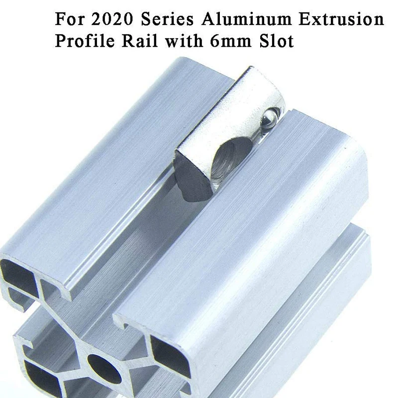 

25 Pack 2020 Series M5 T Slot Nuts Roll-In Spring Ball Loaded Elastic Nuts for 2020 Series Aluminum Extrusion Profile Rail with