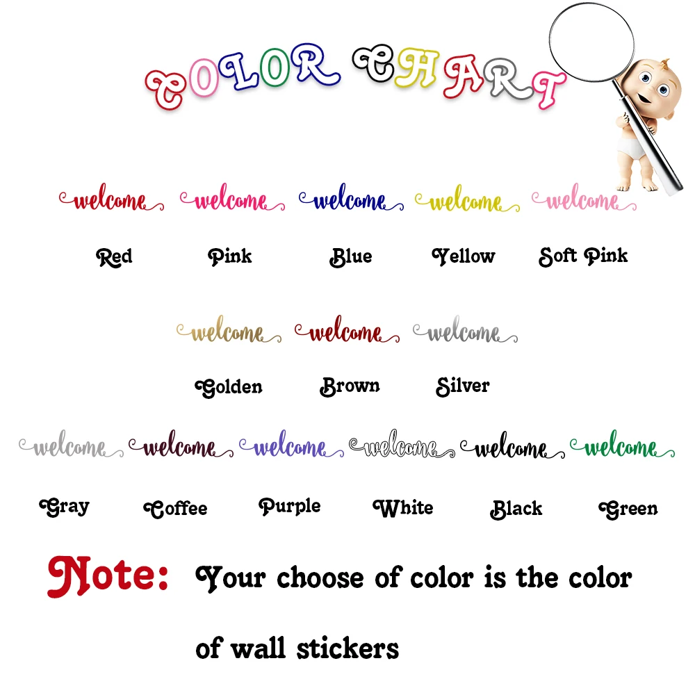 Новый приветственный текст Наклейка на стену для украшения дома виниловые обои