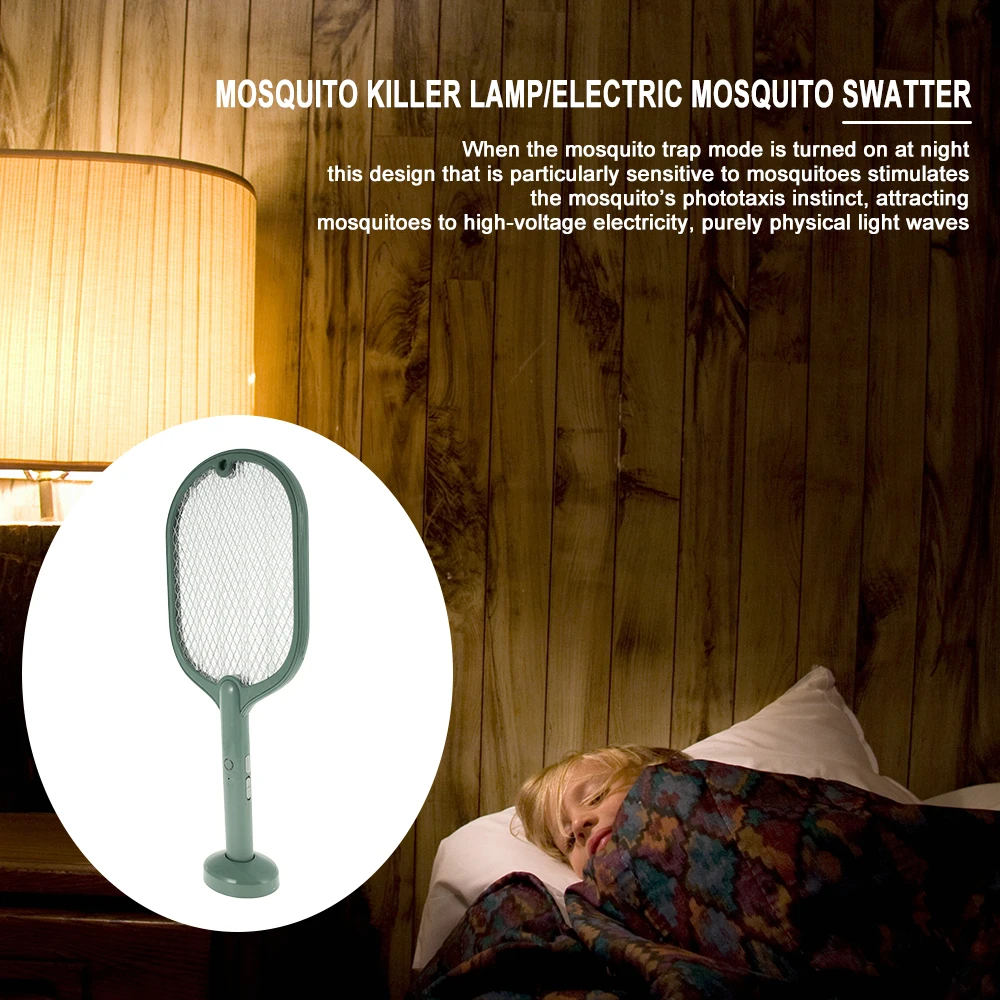 

3000V Electric Flies Swatter Killer with UV Light USB Rechargeable LED Lamp Summer Mosquito Trap Racket Anti Insect Bug Zapper