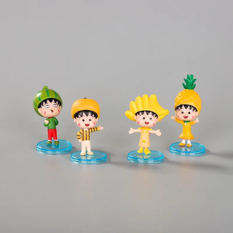 Коллекционные куклы Chibi Maruko Chan 10 шт./компл. ПВХ модельные украшения милая вишня