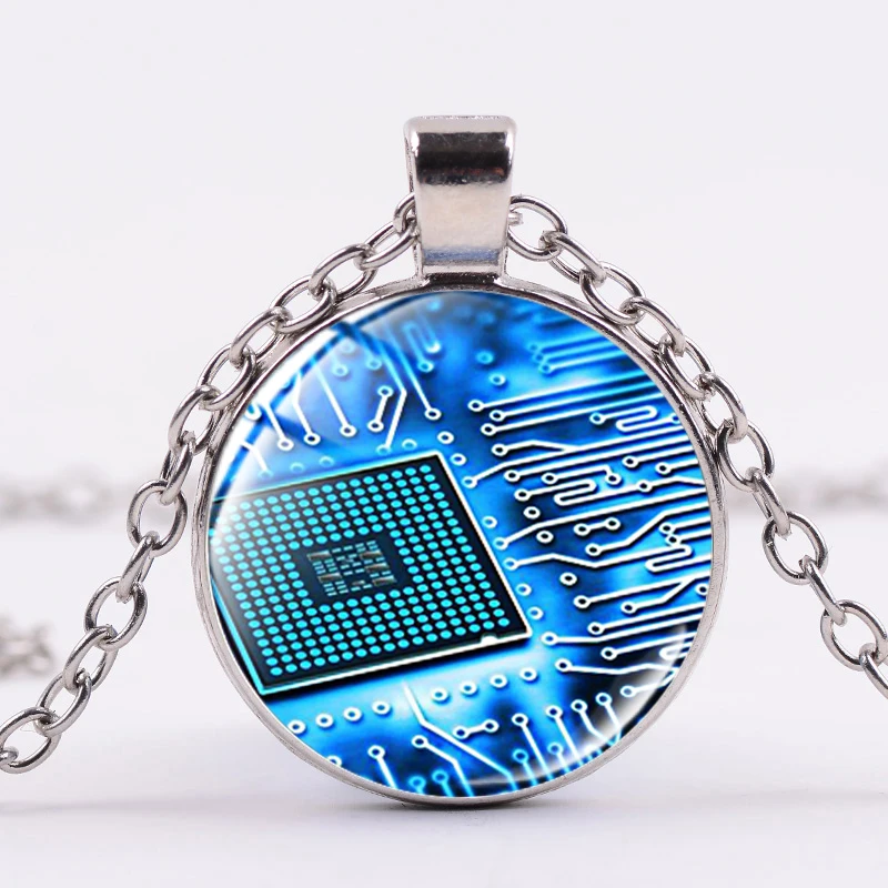 Азиатских монтажная плата кулон ожерелье Geek электронная печатная бортовой