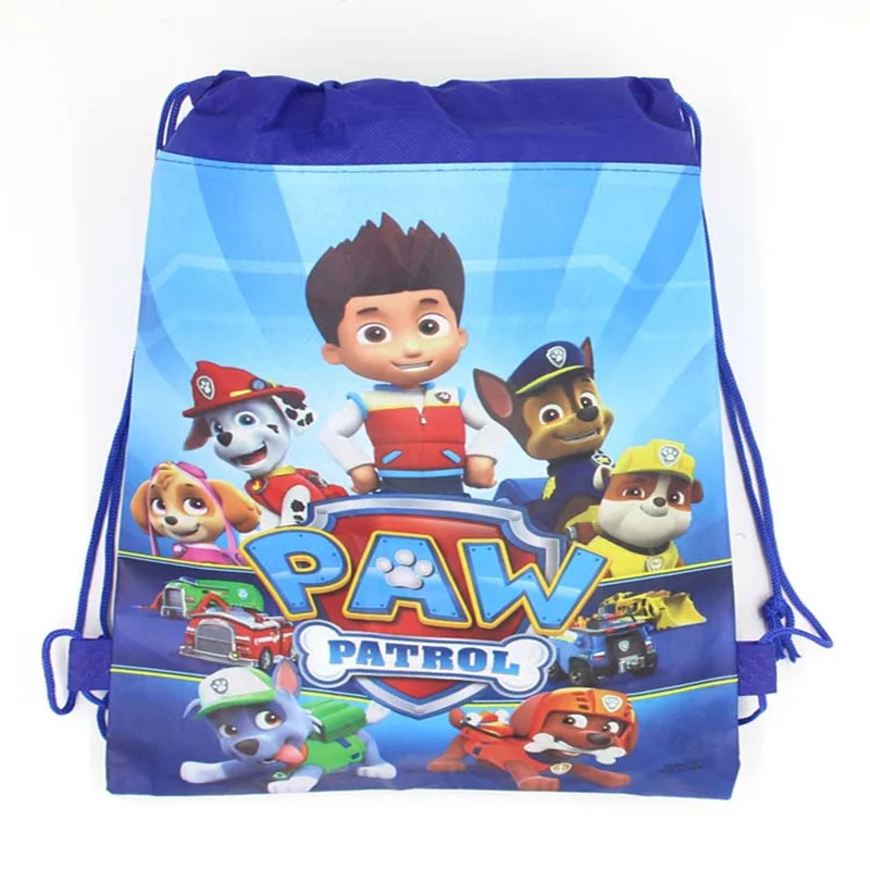 Non-woven bag-B Paw Patrol украшения на день рождения для детей, праздничная сумка для дня рождения, бумажные чашки, тарелки, детские одноразовые столовые приборы для душа - Цвет: Non-woven bag-B