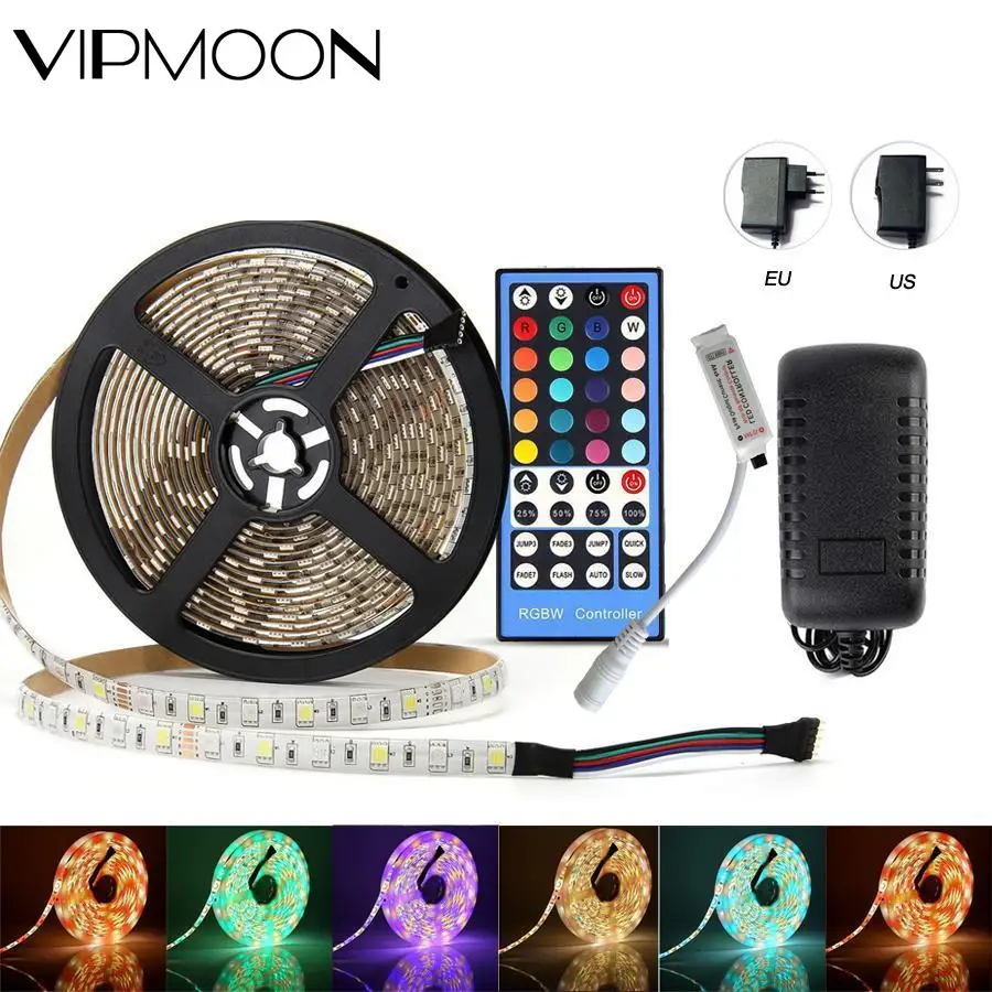 

5M 10M RGBW RGBWW LED STRIP Kit DC12V LED Strip 5050 60LED/m with Remote LED Controller 12V Power Supply 5050 LED Strip RGB