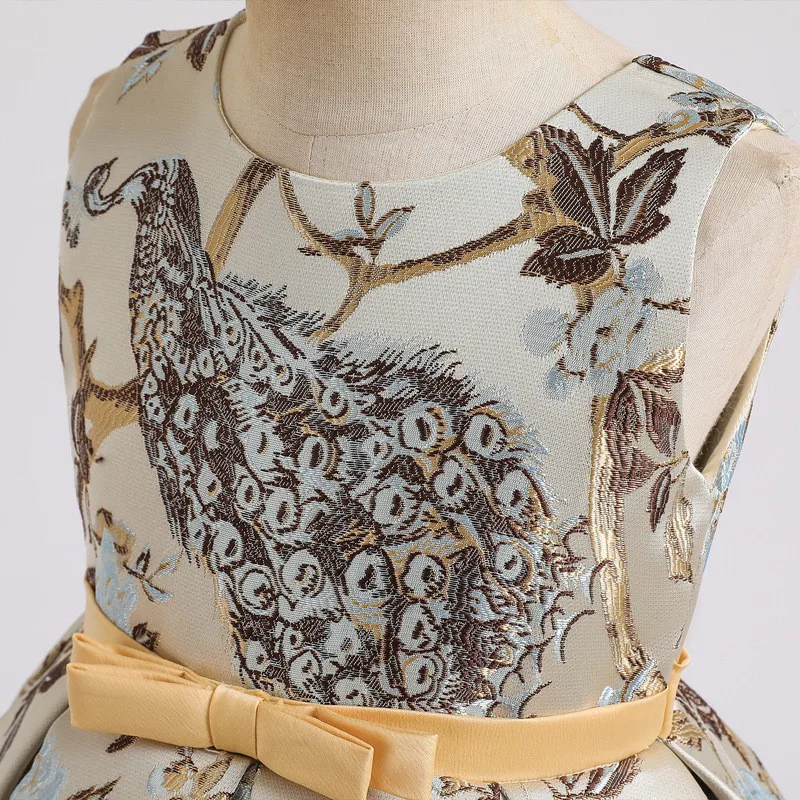 Платье для девочек с цветочной вышивкой карнавала вечеринки Бальное Детские