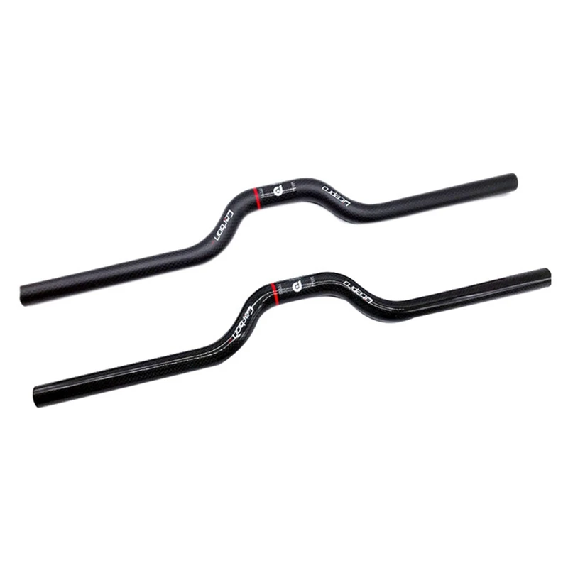 

2 Pcs Ultralight Carbon Fiber Folding Bike Handle Bar M Type Handlebar 25.4mm for Brompton, Sand Black & Bright Black