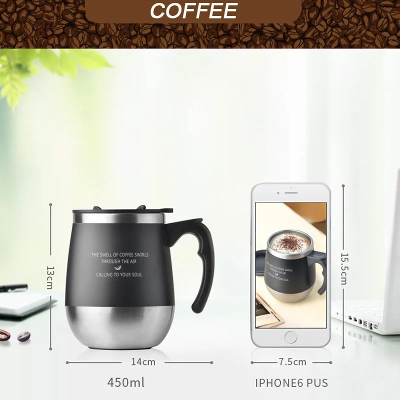 Двухслойная кофейная чашка из нержавеющей стали Ретро дизайн портативная