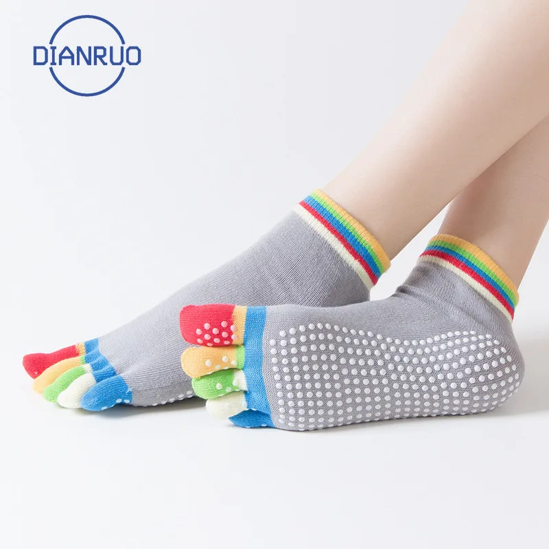 Новые стильные носки для йоги DIANRUO женские танцевальные Нескользящие хлопковые