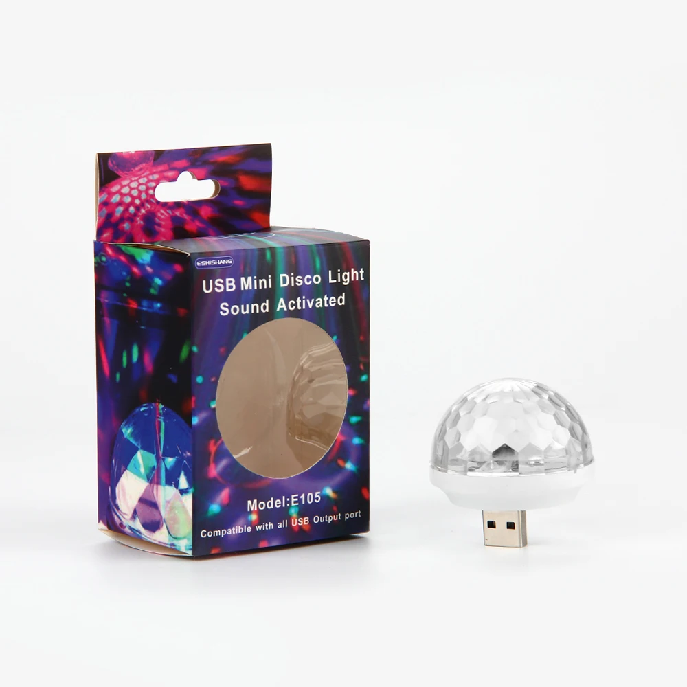 ET 2 шт. RGB мини USB LED вечерние светильники для микрофона Динамик Мини-USB диско шар