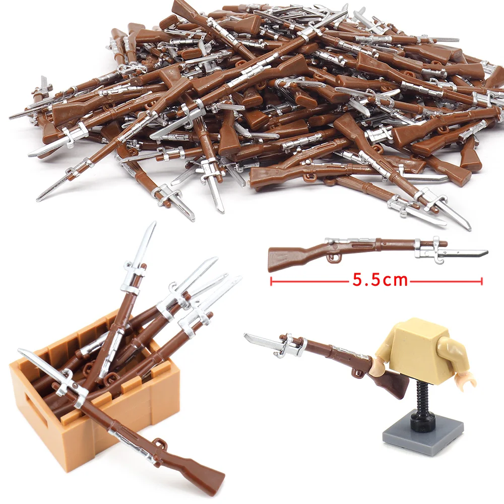 Военное оружие строительный блок серебряный нож пистолеты 2 мировая война
