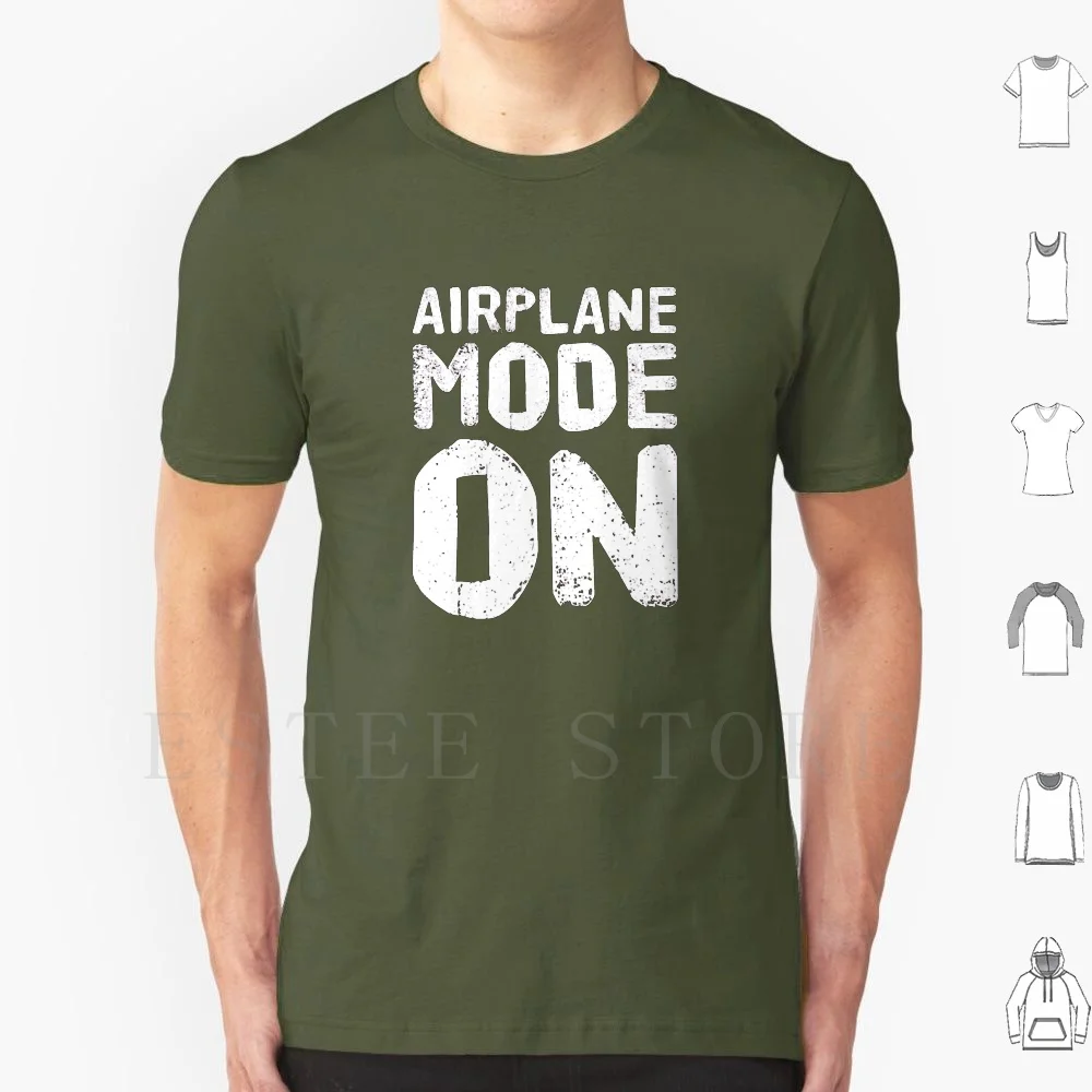 Airplane Mode On T Shirt DIY Big Size 100% Cotton Flight Airplanes Fighter Pilot Jet Aviation Captain Plane | Мужская одежда - Фото №1