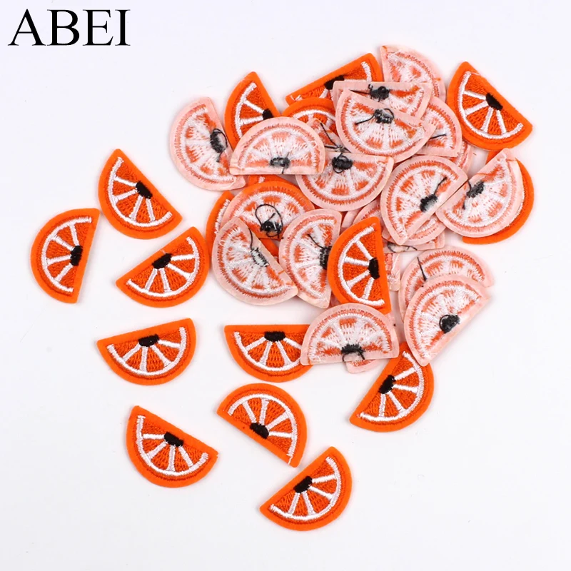 Термонаклейки на одежду с вышивкой оранжевые 10 шт. | Дом и сад