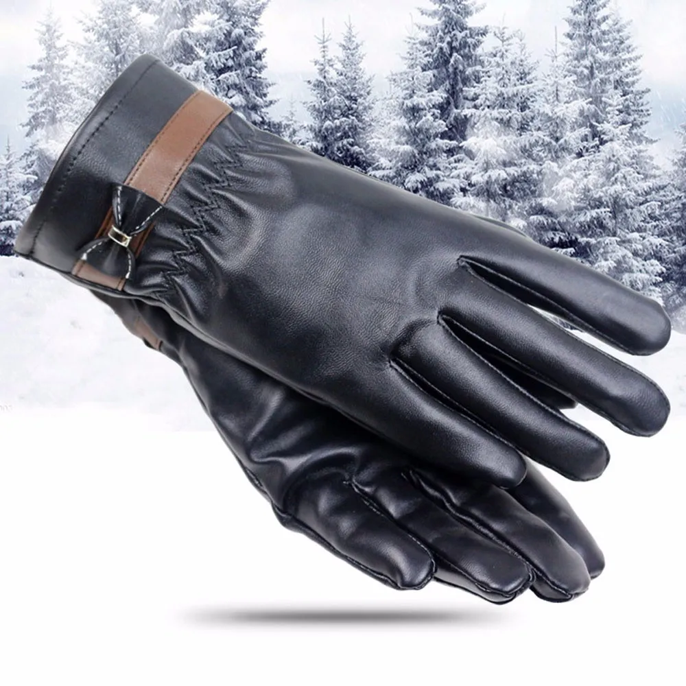 Женские зимние перчатки из искусственной кожи с сенсорным экраном женские
