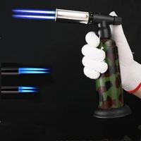 vip double fire torch lighter jet butane gas spray gun lighter kitchen metal windproof lighter outdoor bbq tool gadgets for men