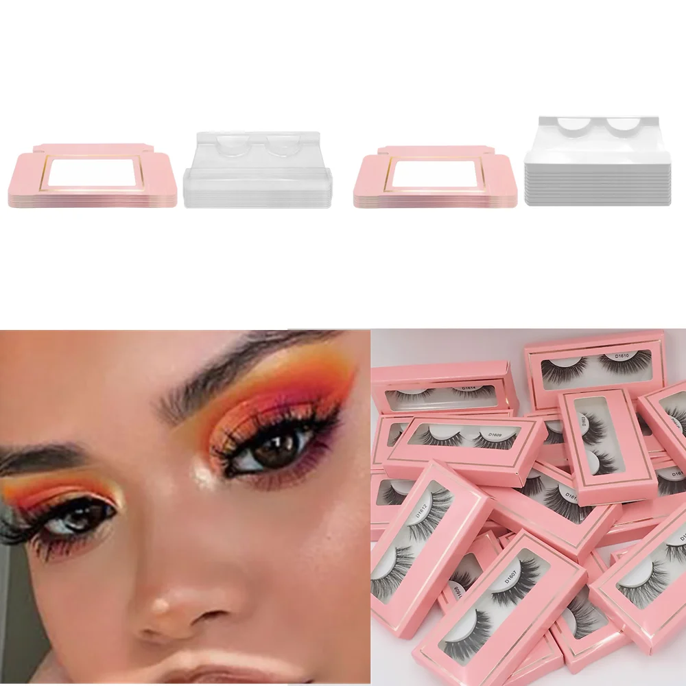 10 бумажных коробок розовый бумажный ящик чехол для хранения накладных ресниц с