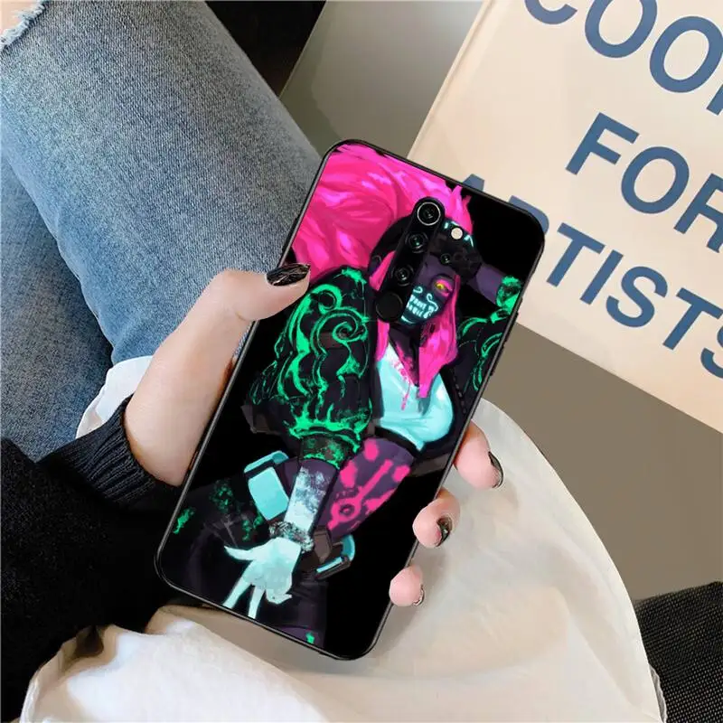 HPCHCJHM аниме неоновая девушка черный ТПУ мягкий резиновый чехол для телефона Redmi Note
