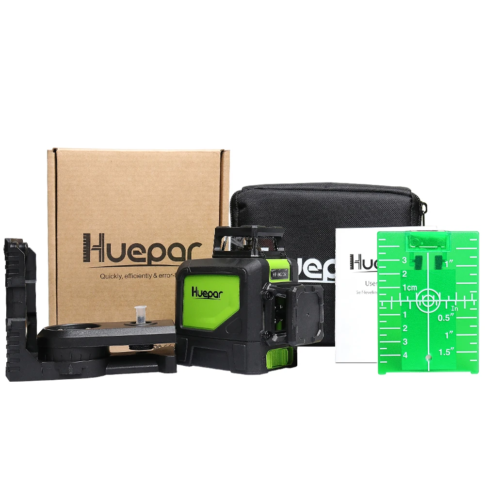

Huepar 8 Lines 2D Cross Line Laser Level Self-leveling Professional Green Beam Horizontal & Vertical Laser Lines With Pulse Mode