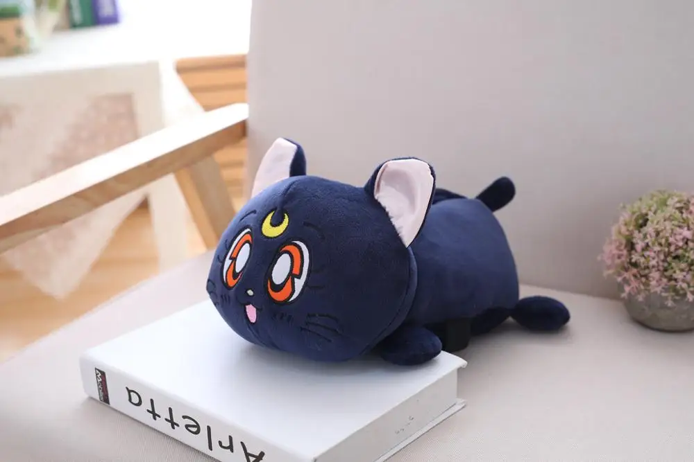C Dark Blue 1 шт. Новая супер милая плюшевая игрушка Сейлор Мун Луна кошка котенок тканевая коробка Обложка творческий день рождения Рождественский подарок - Цвет: C Dark Blue