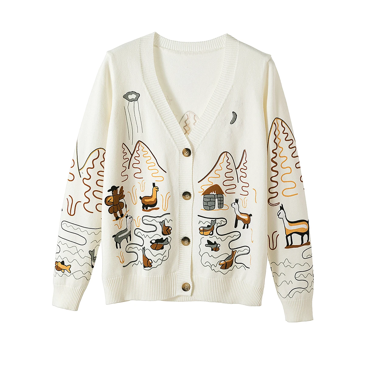 

Women's knitted jacket 2021 new autumn and winter Korean version of the V-neck fashion outer cardigan sweater women jersey mujer