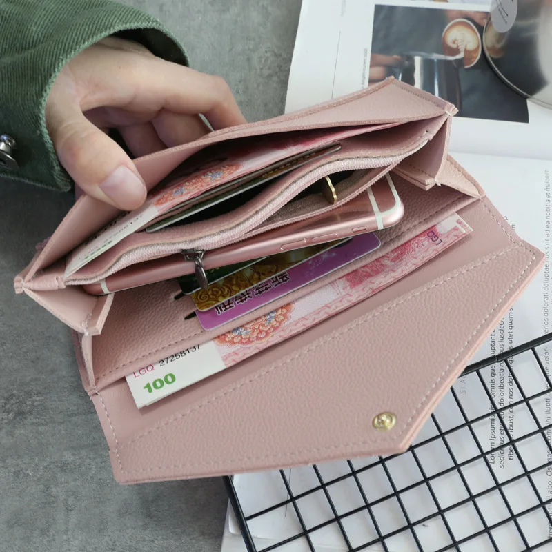 Кошелек женский длинный милый бумажник из кожи с надписью Love 40 | Багаж и сумки