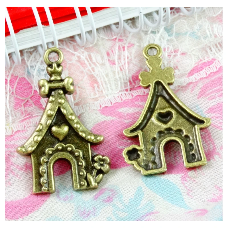 

30Pcs 31.5*20MM Doghouse Charms Antique Bronze Color DIY Jewelry Pendants