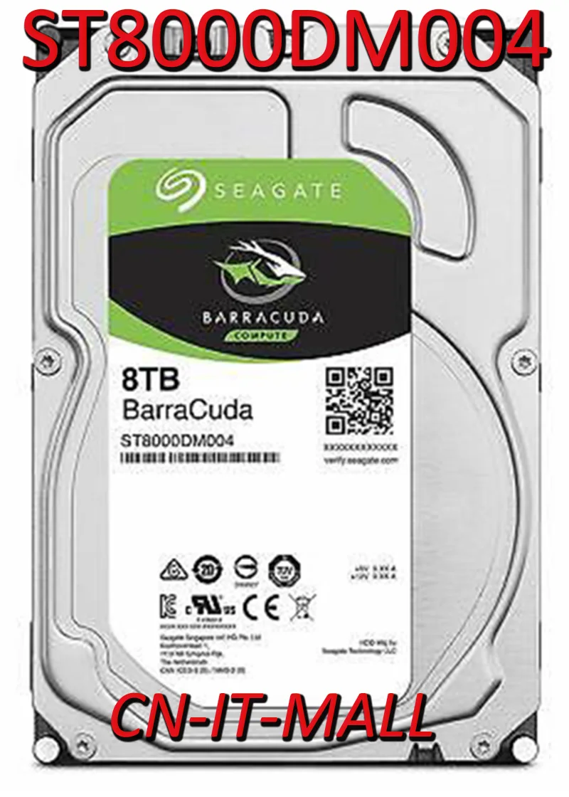 

Seagate BarraCuda ST8000DM004 8TB 5400 RPM 256MB Cache SATA 6.0Gb/s 3.5" Internal Hard Drive