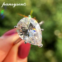 pansysen sparkling yellow chrysoberyl engagement rings for women genuine 925 sterling silver jewelry ring 8 colors big size 5 12