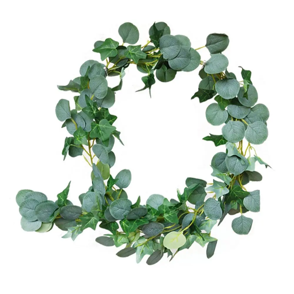 2M Artificial Green Eucalyptus Garland Leaves Vine Fake Vines Rattan Plants Ivy Wreath Garden Wall Decor For Wedding Party |