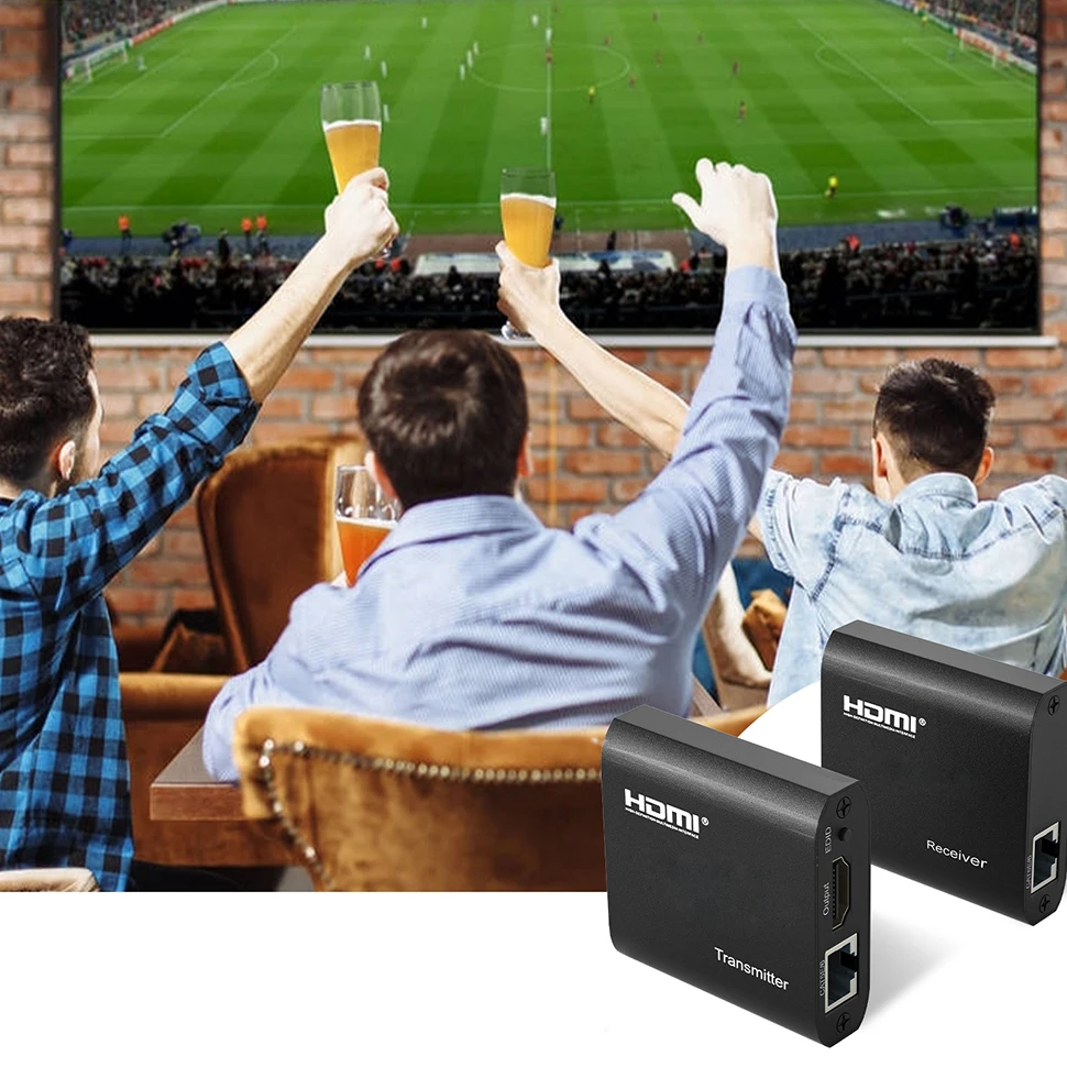 Аудио-Удлинитель HDMI Over ethernet Cat5e/Cat6 RJ45 порты удлинитель Loop 60m 1080P TX RX для PS4 apple TV ПК