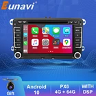 Eunavi 2 Din Android 10 Автомобиль Радио DVD GPS для VW GOLF 5 6 Polo Bora Jetta B6 B7 Passat Tiguan мультимедийный видеоплеер 7 дюймов авто