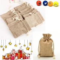 linen cotton drawstring bag jewelry bag decorative bags christmaswedding gift pouch product packaging bags